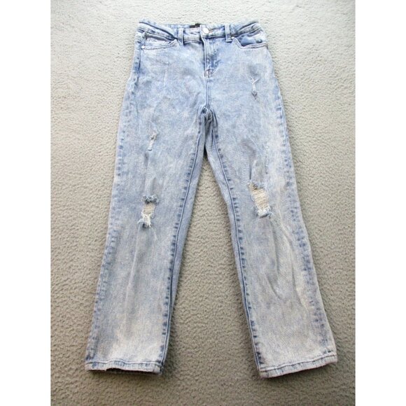Kendall And Kylie Denim - Kendall & Kylie High Rise Jeans Size 3 (26x24) Blue Icon Straight Leg Distressed